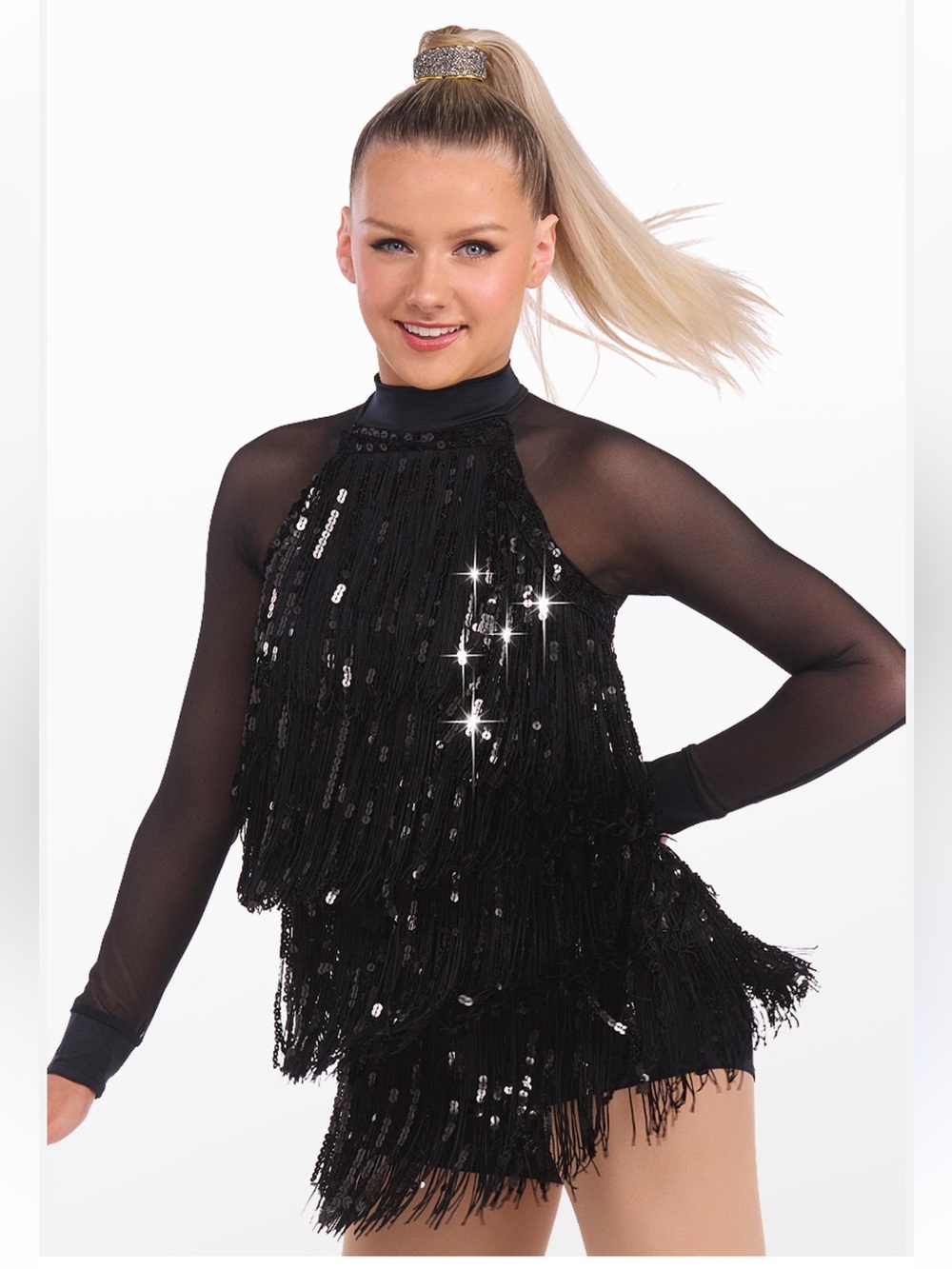 Weissman Holographic Sequin Fringe Dance Costume MC Competition Jazz
